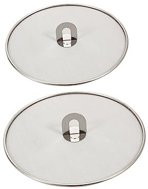 CHICAMPERA 2 Piezas Antisalpicaduras Inoxidable para Sartenes Tapa Redonda para Cocinar y de Salpicaduras