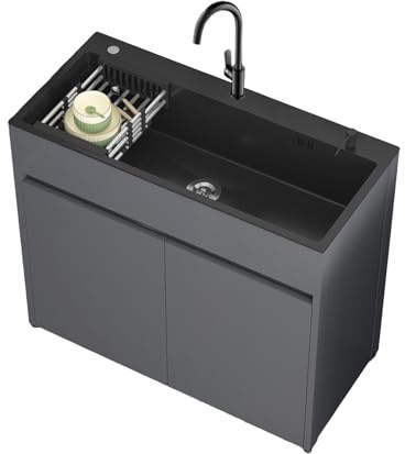 Fregadero Con Patas Acero Exterior Jardin Negro Mueble De Servicio Pie Gabinete Restaurante Comercial Cocina Portátil Un Solo Tazón Tocador Baño