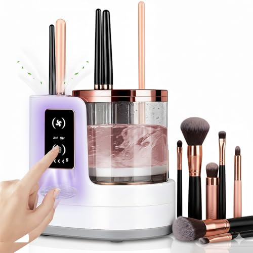 UtaUla 3-in-1 Makeup Brush Cleaner, Dryer & Sanitizer — One-Touch Deep Cleaning, Fast Drying & 99.9% Germ Elimination, Compact and USB-Powered for All Brush Types