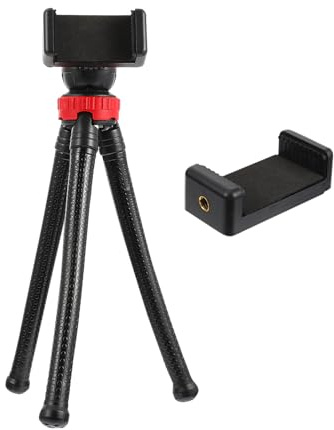 UTHCLO Treppiede Regolabile da Tavolo con Vite e Morsetto per Smartphone Supporto Cellulare Portatile Leggero per Fotografia e Riprese Live