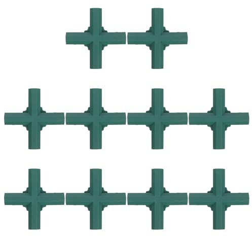 Yardenfun Raccordi per Tubi in PVC da 16 MM 10 Pezzi Connettore a Croce in Plastica Resistente per Strutture per Piante e Irrigazione Giardino Montaggio Senza Attrezzi Uso Esterno Durevole