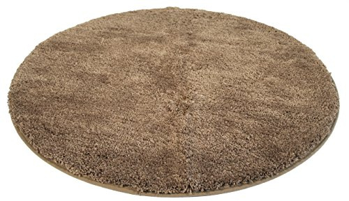 Kinzler J-10001/52 hochwertige Mikrofaser Badematte Uni, 90 cm, rund, flusenfrei, pflegeleicht, braun