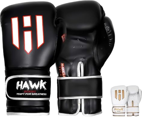 Hawk Sports Boxing Gloves for Men and Women, Comfy Boxing Training Gloves with Foam Padding for Throwing Power Punches with Confidence, Heavy Bag Boxing Gloves for Training and Sparring Black / 12 OZ