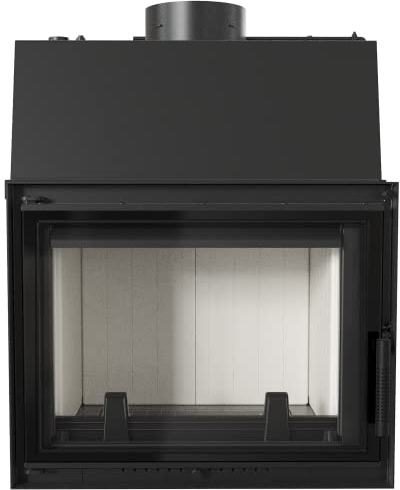 KRATKI Zuzia Holzkamin mit Wärmetauscher BImSchV 2 konform 12 KW Staubauslass Durchmesser 200 mm Thermischer Wirkungsgrad 81% Stahl und Gusseisen Deko