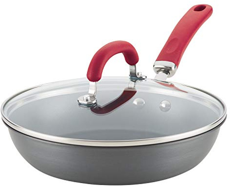 Rachael Ray Create Delicious Deep Hard Anodized Nonstick Frying Pan / Fry Pan / Hard Anodized Skillet - 10.25 Inch, Gray