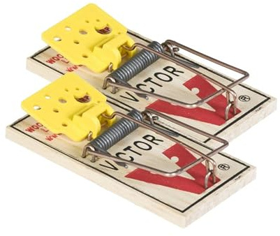 PROTECT HOME Victor Set Trappola a Scatto per Topi con Base in Legno, Confezione da 2 Pezzi