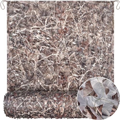 Yeacool Camo Netting Party Camouflage Netting Mesh Military Surplus Hunting Blind Net for Military Theme Party Decorations Backdrop Sunshade Car Cover Camping Shooting (Dry Grass, 10ftx13ft, 3m*4m)