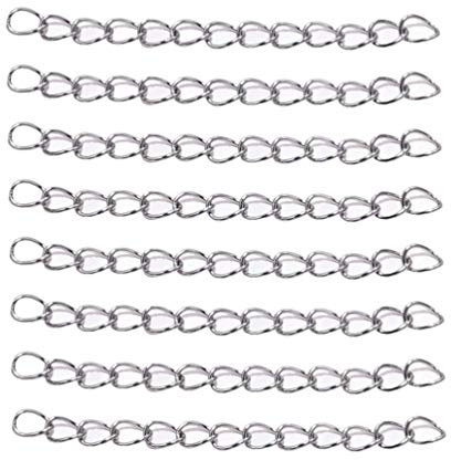 EXCEART 100 Pcs Chaîne D'extension en Acier Inoxydable pour Collier Bracelet Bracelet de Cheville Fabrication de Bijoux Accessoires 7 Cm