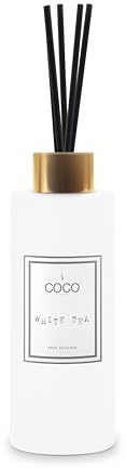 COCO by Stone 5oz Reed Diffuser (White Tea) – Luxury Scented Oil Diffuser for Home Aromatherapy, Long-Lasting Vegan Fragrance, Elegant Home Décor and Air Freshener
