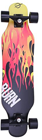 Longboard Cruiser BURN da 80 cm per Carving e Cruising - Longboard con cuscinetti ABEC-7 ad alta resistenza e leggerezza - Ideale per bambini, adolescenti e principianti dello skateboard