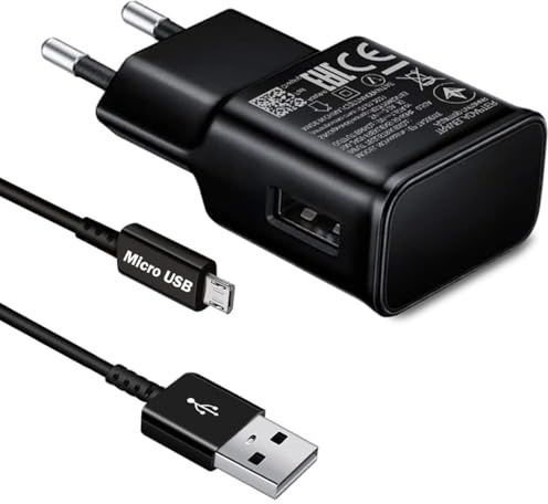 ladekabel Micro USB mit Ladegerät Schnellladegerät für Samsung Galaxy S7 | Edge S6 Edge S4 S3 A6 J7 J6 J5 J3 Note5 4 2 Tab S Tab S2,Charger mit Micro USB 2.0 Ladekabel Schnellladekabel Schwarz
