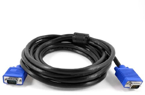 Ruilogod Cable adaptador de cable de extensión VGA masculino/masculino 15 Pin 5 metros 16.4 pies para PC