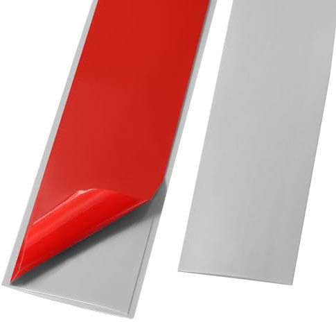 Dacitiery 2m Laminate Floor Transition Strip, 5cm Self-adhesive Flat Door Threshold Strip, Carpet Edge Strip Trim Tape Door Floor Divider Strip for Wood Laminate Joint Gap, Grey