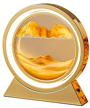 3D Bewegliches Sandkunst Bild Dekoration - Tiefe Meereslandschaft, Flüssige Bewegung - Fließendes Sand Nachtlicht Sanduhr Schreibtisch Dekoration