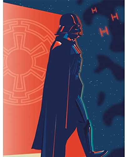 Star Wars - Gerahmter Leinwanddruck Digital Moonlight (40 cm x 30 cm) (Schwarz/Orange)