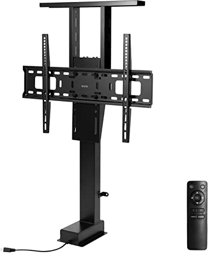 VIVO Motorized Large TV Stand for 37 to 77 inch Screens, Vertical Lift Television Stand with Remote Control, Compact TV Mount Bracket, MOUNT-E-UP80D