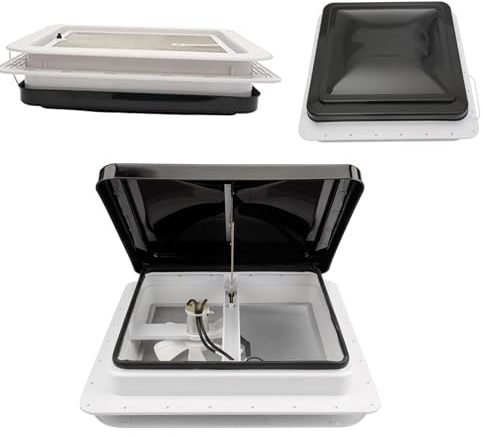 Universal Wohnwagenfenster 42x42cm, Dachluke Dachfenster Dachhaube mit Bildschirmfenster für Wohnwagen Wohnmobil Caravan Dachhaub