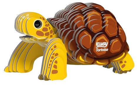 EUGY 650104 Landschildkröte, 3D Tier-Puzzle für Kinder und Erwachsene zum Zusammenbauen, DIY Tierfigur, Bastelset ab 6 Jahren