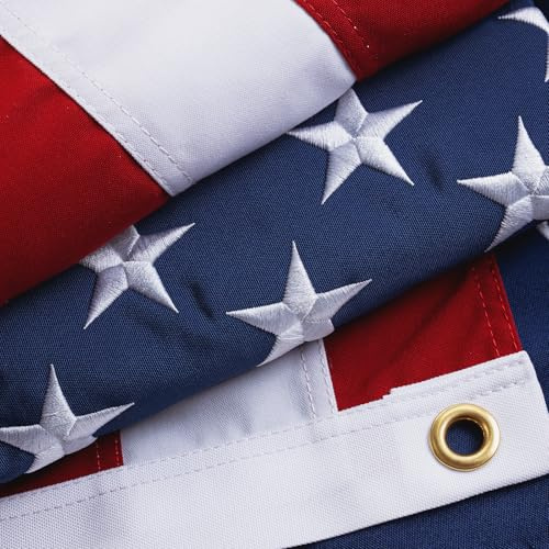 Homissor 100% Cotton Flag American Flags 3x5 Ft New Cotton USA Flag Heavy Duty Outdoor Fade Resistant Embroidered Stars
