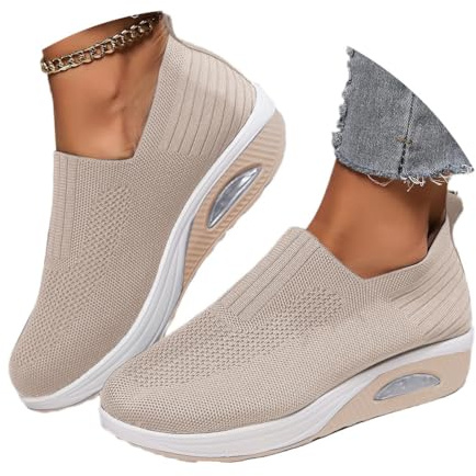 shownicer Basket Femme D'été Baskets À Enfiler en Mesh Sneaker Chaussures Orthopédiques Légères Chaussures De Course Marche À Plateforme Souple Casual Sneakers
