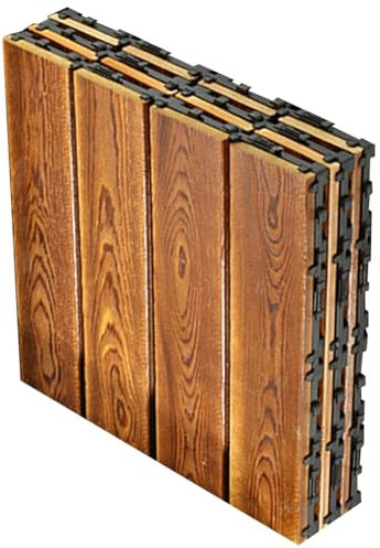 Outdoor Patio Tiles, Interlocking Outdoor Tile,3 Piece Wooden Deck Boards | 12 X 12 Inch Non Slip Floor Tiles, Path Walkway Lawn Tiles