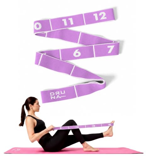 Banda Elastica Fitness con 12 Asas Purpura 127x4cm Bandas Elasticas Musculacion para Ejercicio en Casa Yoga Pilates y Gimnasio Banda de Resistencia para Estiramientos Cinta Cerrada Elastica Ejercicios