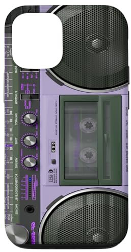 Boombox Throwback Retro Musik Stereo Lila Ghettoblaster Hülle für iPhone 15 Pro