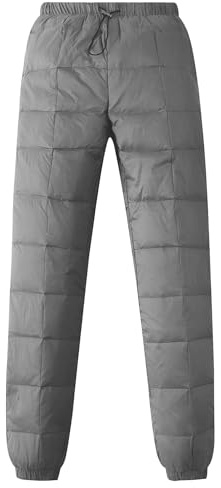 Gihuo Snow Pants Womens Winter Windproof Down Pants Warm Outdoor Ski Pants Padded Loose Ultralight Warm Trousers
