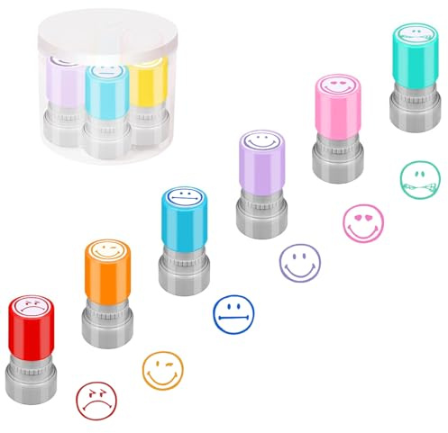 Hmseng Set 6 timbro per Insegnanti, Timbri Smile per Maestra, Marcatura Compiti Scolastici