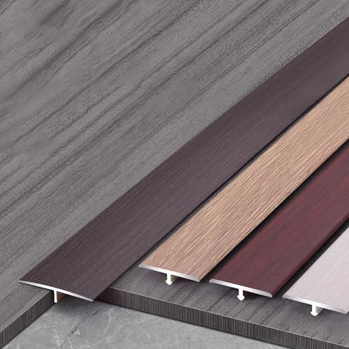Raouoae T-Profil Bodenleiste Für Boden/Tür 2 Stück*90cm Boden-Trennstreifen Bodenübergangsstreifen Metall Türschwelle Abdeckleisten Zum Verbinden Von Bodenlücken(Thai-Teakholz,Breite: 4 cm)