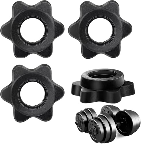 4Pcs Dumbbell Clips, Dumbbell Hex Nut Spinlock Collar, Barbell Spin Lock Collars Screw Clamps Dumbbell Barbell Bar Clips for Weight Lifting
