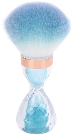 Nail Dust Brush, Soft Art Dust Powder Remover Brush with Ergonomic Handle for Makeup and Nail Dusting, Suitable for Acrylic Application and Shine (Pink) (Blue)