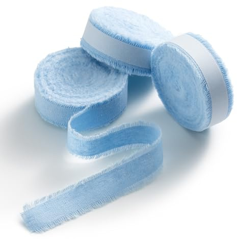 AOKSUNOVA Baumwollband Schleifenband Baumwolle Geschenkband Blau | Baumwollband als Stoffband und Schleifenband, Natürliches Geschenkband für Verpackung, Kreative Dekoration und Floristik