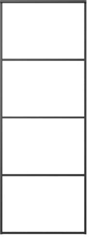 Aluminium Schiebetür mit ESG Glas 76x205 cm Schwarz - Moderne Raumtrennung für Wohnzimmer & Büro - Langlebig & Stilsicher