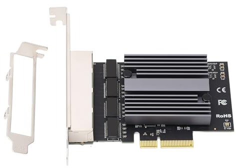 Adaptador de Red de 4 Puertos Gigabit Ethernet Tarjeta de Alto Rendimiento RJ45 con disipador de Calor Mejorado para Servidor de Estaciones de Trabajo de Escritorio