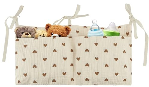 Flintronic 2-in-1 Babybett Organizer, Baby Kinderzimmer Organizer, Kinderzimmer Hängender Bett Organizer, Betttasche Spielzeugtasche für Windeln Kleidung Spielzeug