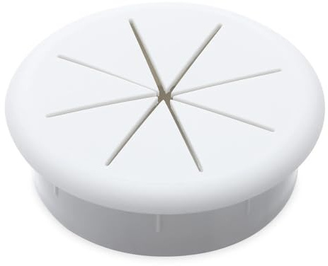 Passacavi Scrivania Metallo 2 pezzi organizer for cavi da scrivania, passacavi mobili ufficio, scatola di passaggio(White-50mm)