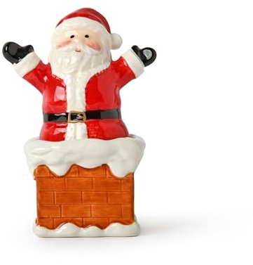 Christmas Holiday Salt and Pepper Shaker Set - Santa and Chimney