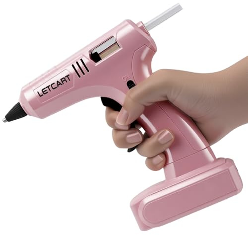 Pistolet à colle chaude sans fil avec 20 bâtons de colle de 7 mm - Mini pistolet à colle chaude avec préchauffage rapide pour travaux manuels, bricolage, bricolage pour enfants et réparations à la