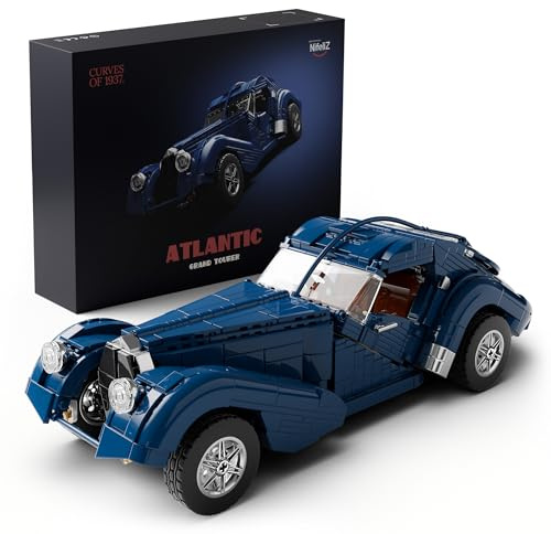 Nifeliz Auto-Modellbausatz Vintage Klemmbausteine für Erwachsene, Maßstab 1:14 Sammlerauto Sportwagen Modell Auto, Sammlerstücke für Zuhause oder das Büro (1,127 Teile, NF10320)