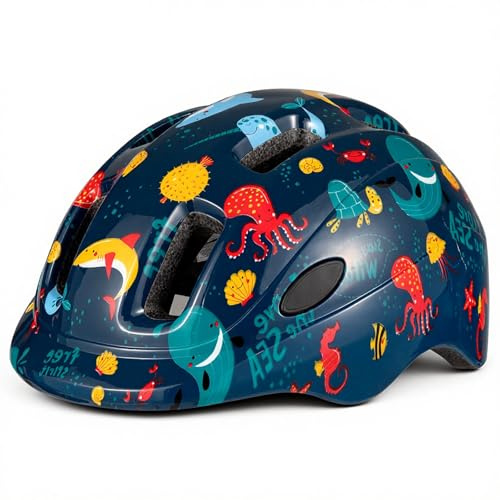 Favoto Kinderfahrradhelm Kleinkindhelm Jungen Mädchen - Verstellbar Stoßfest Belüftet für Fahrrad Skateboard Scooter Blau S (48-52 cm)
