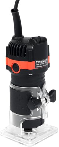 Fresadora compacta de 800 W, fresadora manual de madera, aleación de aluminio, con cable 30000 r/min, 15 pinzas portátiles