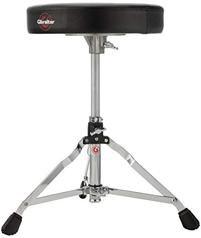 Gibraltar Schlagzeughocker, Drumhocker 5000 Series (runder SitzDurchmesser: 33cm, Vinyl Sitzfläche, Memory Lock, Stufenlose Höhenverstellung, Super Foot' Gummifüße)