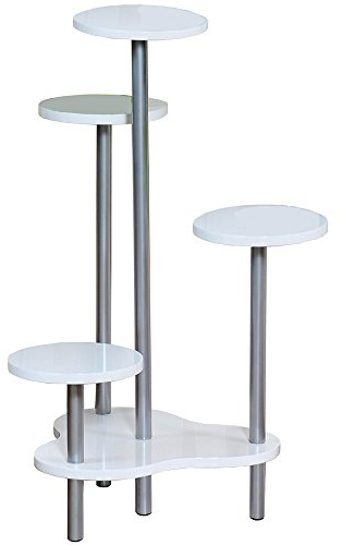 Kesper 17289 Blumenständer, 64,5 x 46 cm, Höhe 75 cm, Metall, weiß