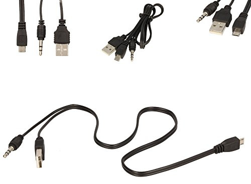 Techgear 2-in-1-Kabel, Mikro-USB zu USB/3,5 mm Aux, Standard-Audio-Klinke, kompatibel mit vielen Lautsprechern/MP3-Playern/MP4-Playern etc.