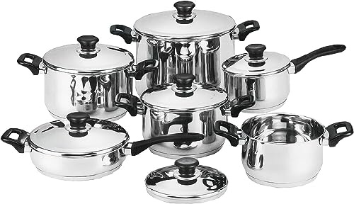 BATTERIA DI PENTOLE BAVARIA 12 PEZZI IN ACCIAIO INOX 18/10