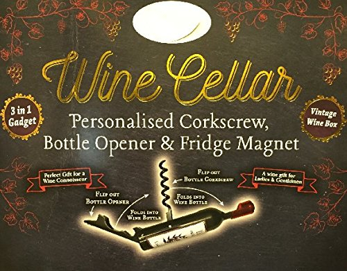Bottle Opener/Corkscrew ~ Names (J) ~ Corkscrew/Bottle Opener & Fridge Magnet (Jim)