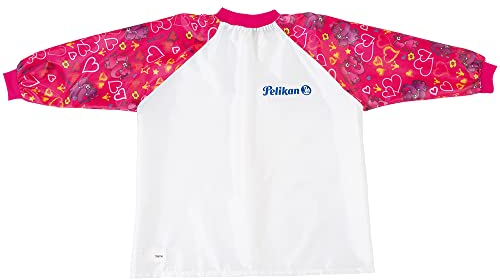 Pelikan Malschürze für Kinder 6-9 Jahre, mit Klettverschluss und Ärmel in rot