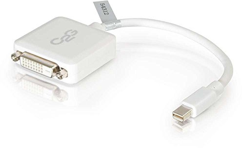 C2G 20CM Mini DisplayPort manspersoon to DVI-D Single Link vrouwtje Adapter White, Full HD Mini DP of Thunderbolt Compatible with Apple MacBook, Mac Mini, Mac Pro, Microsoft Surface Pro