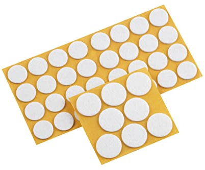 Metafranc Filz-Gleiter-Sortiment 104-teilig - selbstklebend - weiß - Effektiver Schutz Ihrer Möbel & Stühle / Möbelgleiter-Set für empfindliche Böden / Stuhlgleiter / Bodengleiter / 645296